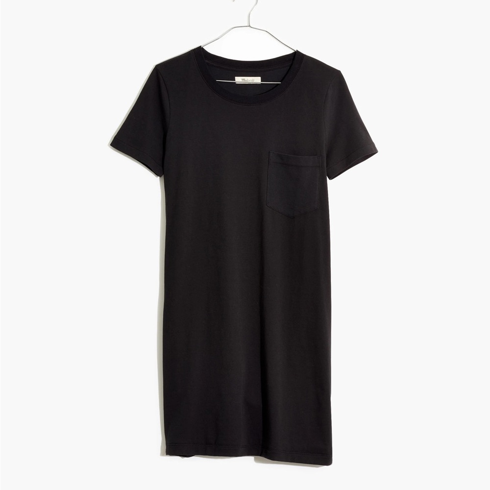 Madewell Black Pocket Tee Shirt Dress T-Shirt Summer Dress XS H9356 100% Cotton